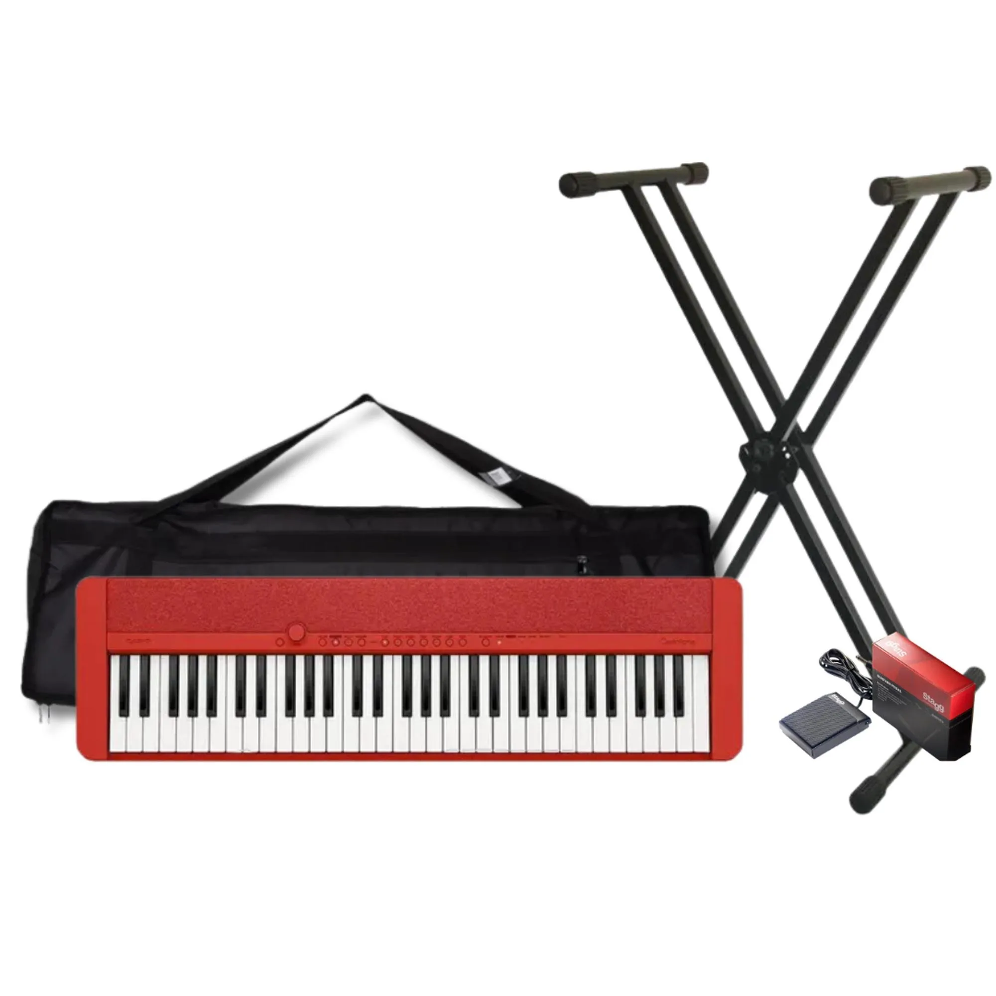 Teclado Musical Casio Casiotone CT-S1RD 61 Teclas Profissional, Vermelho -  Musica Center