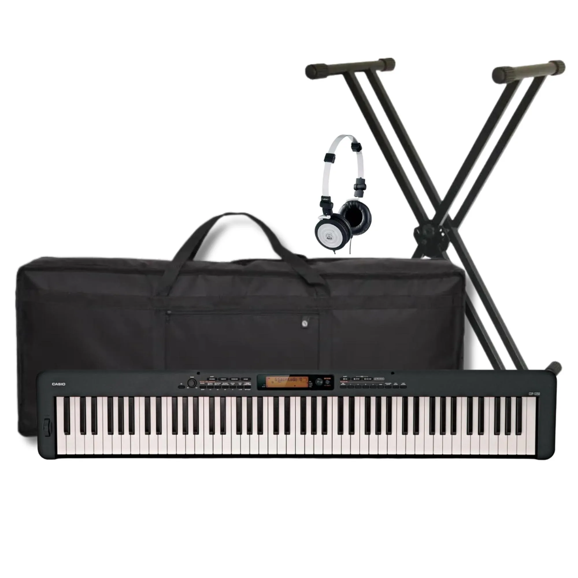 Kit Piano Digital Casio CDP-S350 PT+ Suporte + Acessórios (81510)