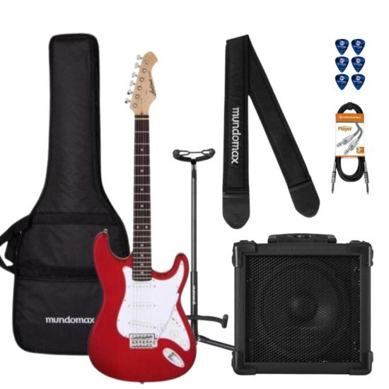 Kit Guitarra Strato Aria STG-003 CA + Cubo + Acessórios (81588)
