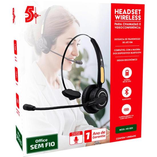 Headset Sem Fio Bluetooth HS-201 5+ por 214,00 à vista no boleto/pix ou parcele em até 8x sem juros. Compre na loja Mundomax!