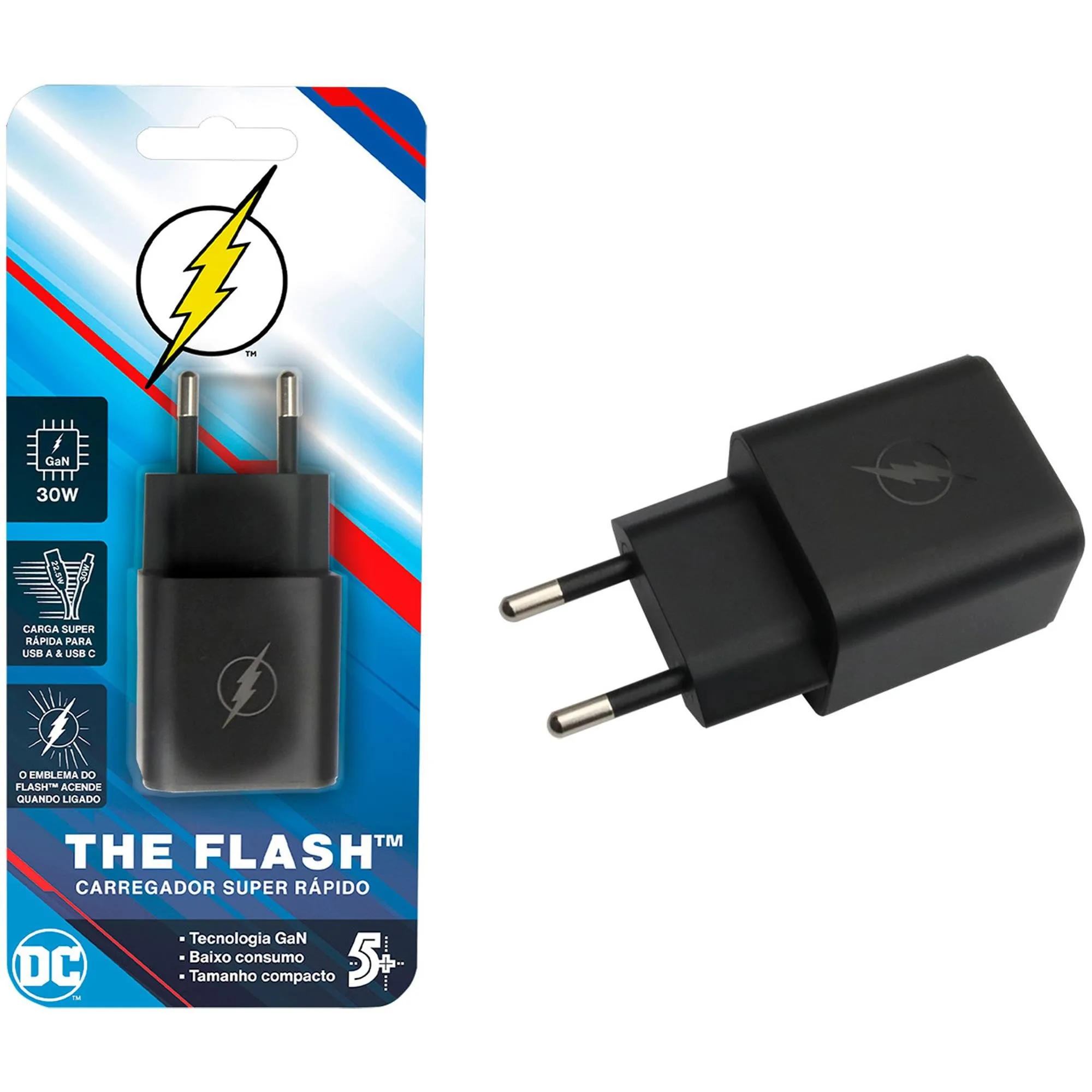 Carregador USB-A USB-C Flash 5+ por 205,99 à vista no boleto/pix ou parcele em até 8x sem juros. Compre na loja Mundomax!