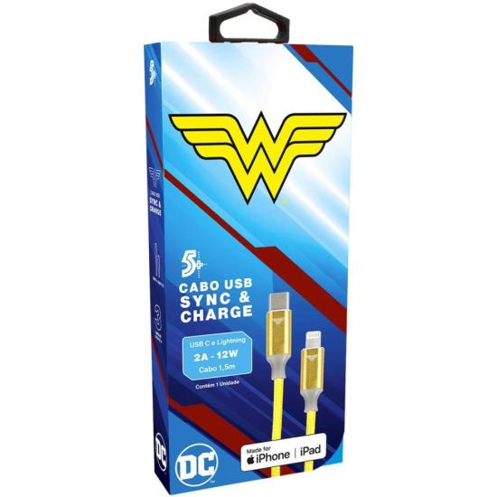 Cabo USB-C Para Lightning Wonder Woman 1,5m 5+ por 159,99 à vista no boleto/pix ou parcele em até 6x sem juros. Compre na loja Mundomax!