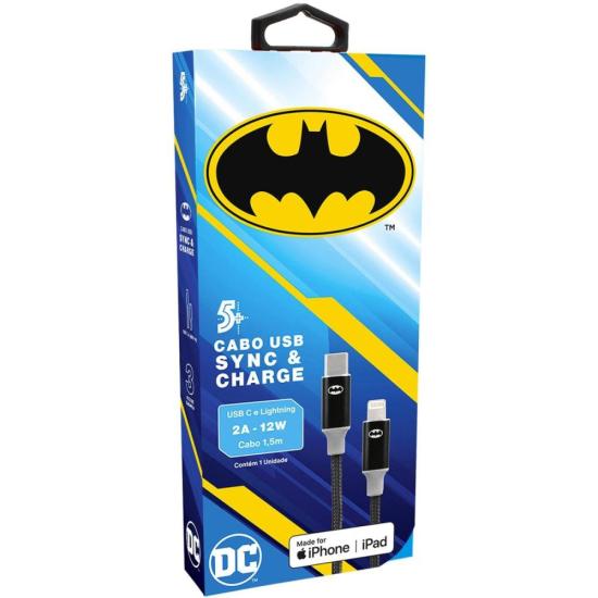 Cabo USB-C Para Lightning Batman 1,5m 5+ por 159,99 à vista no boleto/pix ou parcele em até 6x sem juros. Compre na loja Mundomax!