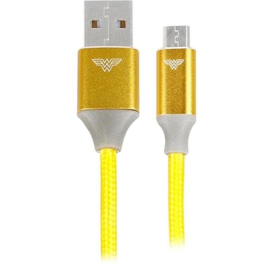 Cabo USB-A Para Micro USB Wonder Woman 1,5m 5+ por 37,99 à vista no boleto/pix ou parcele em até 1x sem juros. Compre na loja Mundomax!