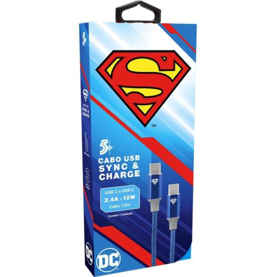 Cabo USB-C Para USB-C Superman 1,5m 5+ por 62,99 à vista no boleto/pix ou parcele em até 2x sem juros. Compre na loja Mundomax!