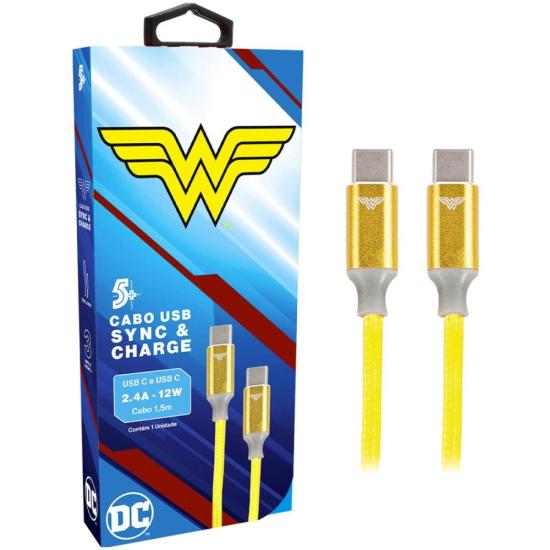 Cabo USB-C Para USB-C Wonder Woman 1,5m 5+ por 62,99 à vista no boleto/pix ou parcele em até 2x sem juros. Compre na loja Mundomax!