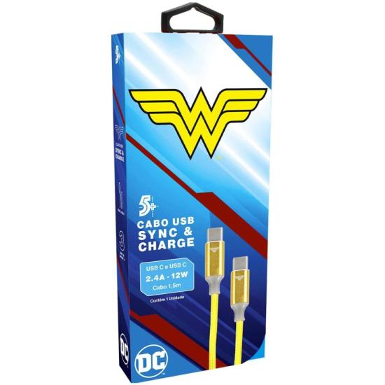 Cabo USB-C Para USB-C Wonder Woman 1,5m 5+ por 62,99 à vista no boleto/pix ou parcele em até 2x sem juros. Compre na loja Mundomax!