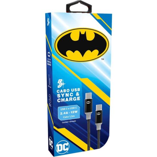 Cabo USB-C Para USB-C Batman 1,5m 5+ por 62,99 à vista no boleto/pix ou parcele em até 2x sem juros. Compre na loja Mundomax!