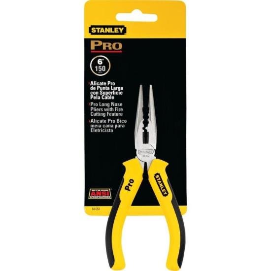 Alicate de Bico Meia Cana Longo Com Corte Pro 6\" Stanley por 44,99 à vista no boleto/pix ou parcele em até 1x sem juros. Compre na loja Mundomax!