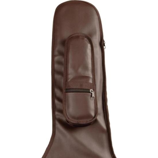 Capa para Contrabaixo Premium Couro Sintético Marrom Mundomax por 279,00 à vista no boleto/pix ou parcele em até 10x sem juros. Compre na loja Mundomax!