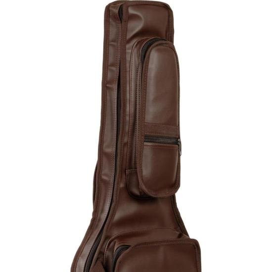 Capa para Guitarra Premium Couro Sintético Marrom Mundomax por 301,00 à vista no boleto/pix ou parcele em até 10x sem juros. Compre na loja Mundomax!