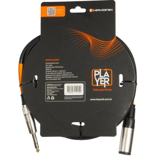 Cabo Extensor Hayonik Player P10 Fêmea x P10 Macho 5m Preto por 71,00 à vista no boleto/pix ou parcele em até 2x sem juros. Compre na loja Mundomax!