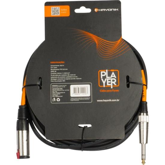 Cabo Extensor Hayonik Player P10 Fêmea x P10 Macho 10m Preto por 80,00 à vista no boleto/pix ou parcele em até 3x sem juros. Compre na loja Mundomax!