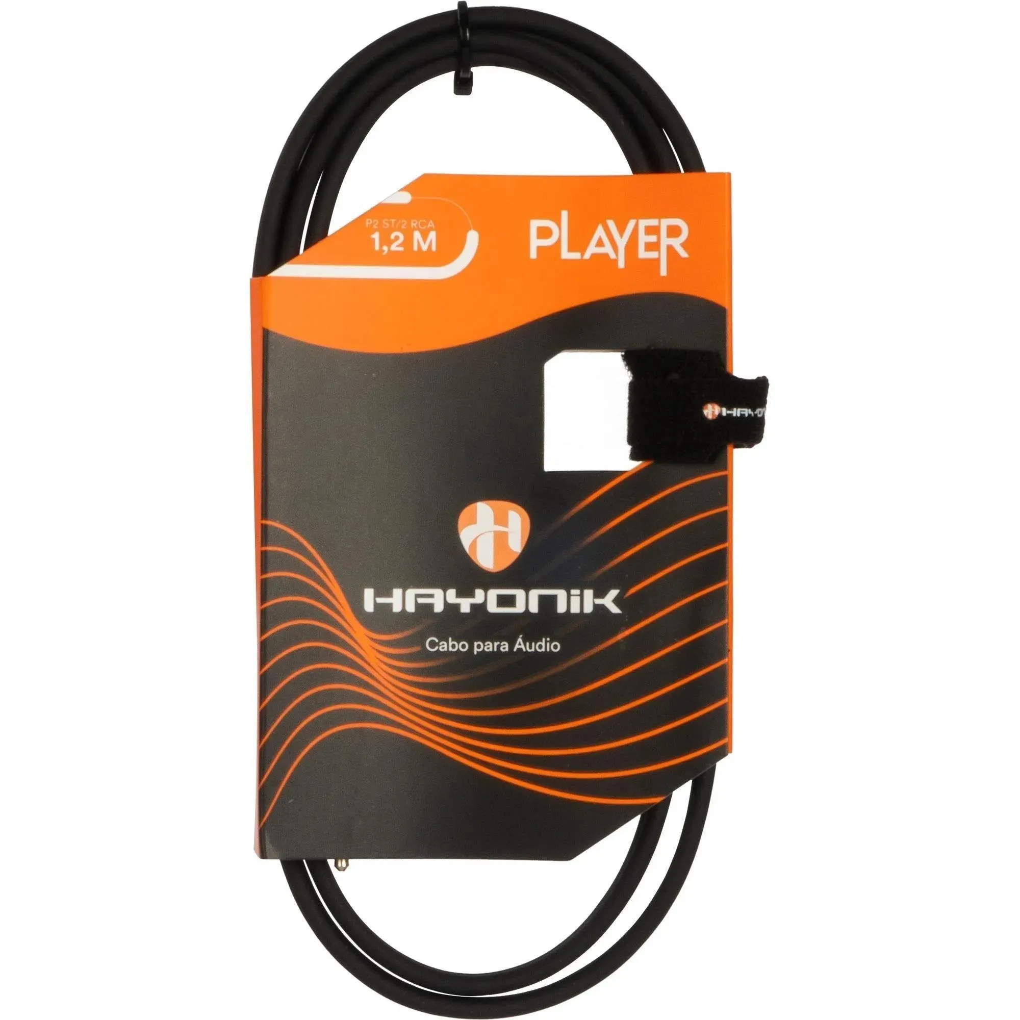 Cabo de Áudio Player P2 x RCA 1,2m Preto Hayonik por 29,00 à vista no boleto/pix ou parcele em até 1x sem juros. Compre na loja Mundomax!