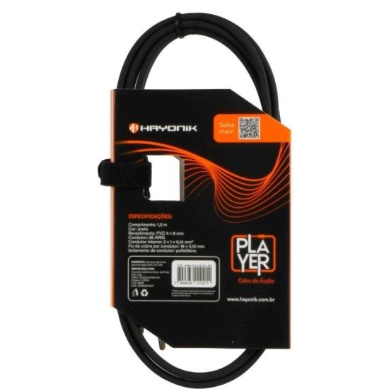 Cabo de Áudio Hayonik Player RCA x RCA 1,2m Preto por 30,00 à vista no boleto/pix ou parcele em até 1x sem juros. Compre na loja Mundomax!