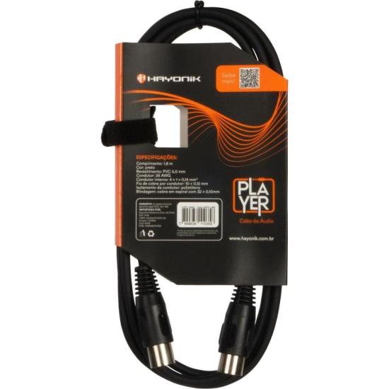 Cabo Midi Para Instrumentos Hayonik Player 1,8m por 32,00 à vista no boleto/pix ou parcele em até 1x sem juros. Compre na loja Mundomax!
