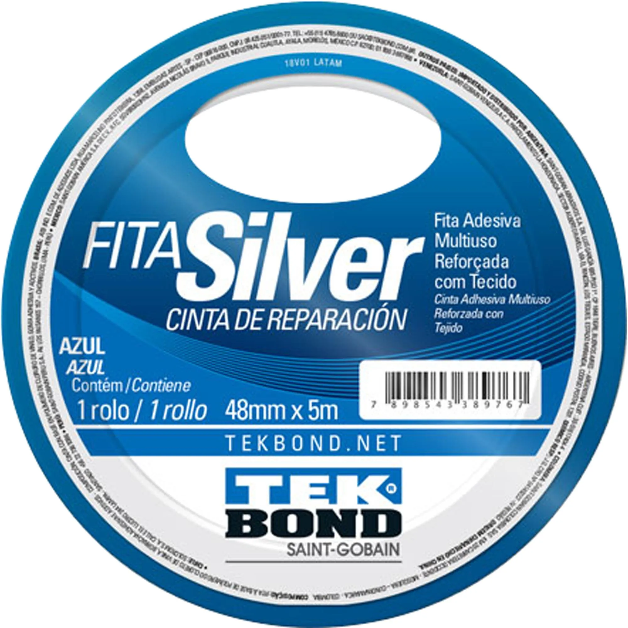Fita Silver 48mmx5m Azul Tekbond por 8,99 à vista no boleto/pix ou parcele em até 1x sem juros. Compre na loja Mundomax!