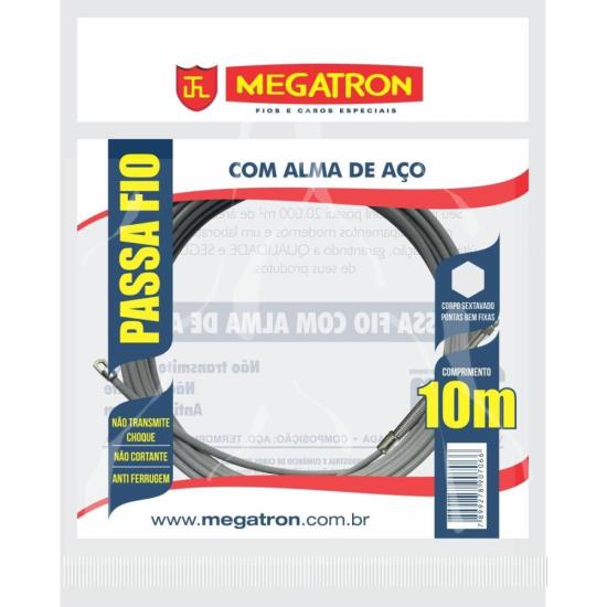 Passa Fio Com Alma de Aço 10m Cinza Megatron por 11,99 à vista no boleto/pix ou parcele em até 1x sem juros. Compre na loja Mundomax!