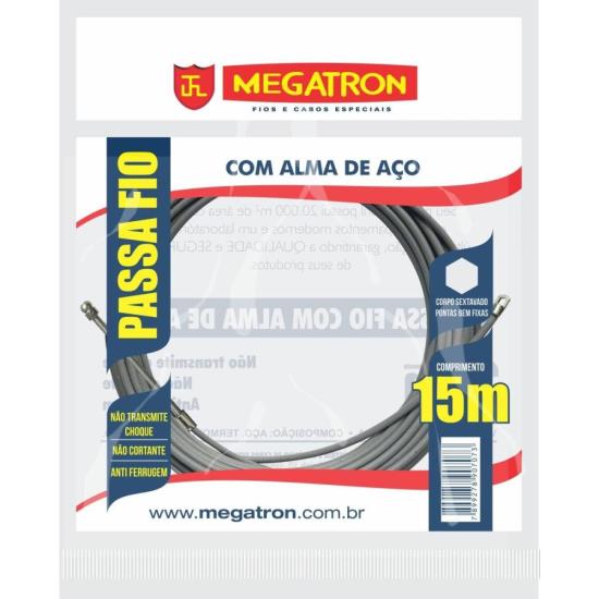 Passa Fio Com Alma de Aço 15m Cinza Megatron por 16,00 à vista no boleto/pix ou parcele em até 1x sem juros. Compre na loja Mundomax!