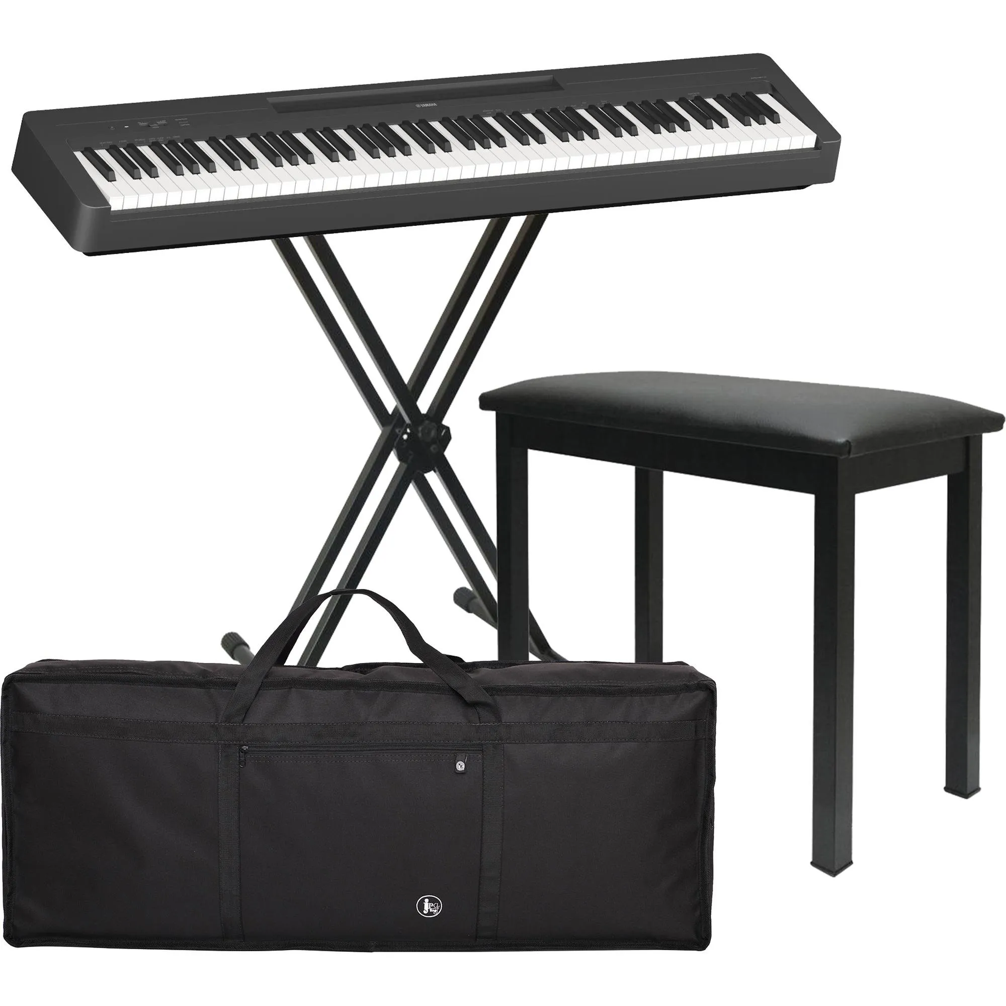 Kit Piano Yamaha P145 + Acessórios + Suporte por 4.265,00 à vista no boleto/pix ou parcele em até 12x sem juros. Compre na loja Mundomax!