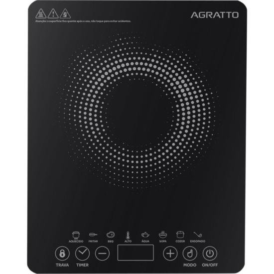 Cooktop de Indução Agratto Portátil 1 Boca 2000w Preto 220v por 269,00 à vista no boleto/pix ou parcele em até 10x sem juros. Compre na loja Mundomax!