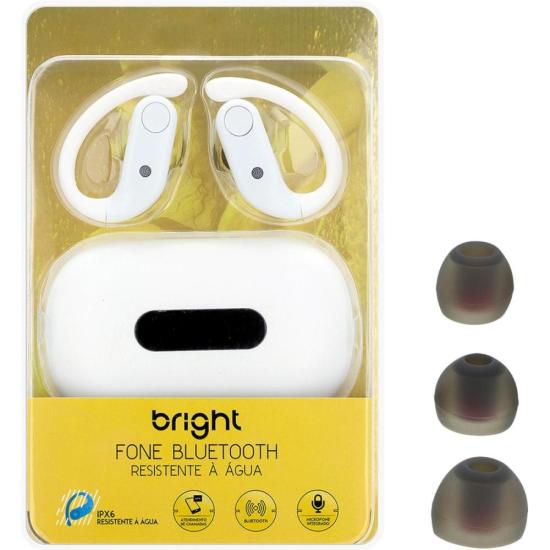 Fone de Ouvido Bright FN571 Bluetooth Branco por 260,99 à vista no boleto/pix ou parcele em até 10x sem juros. Compre na loja Mundomax!
