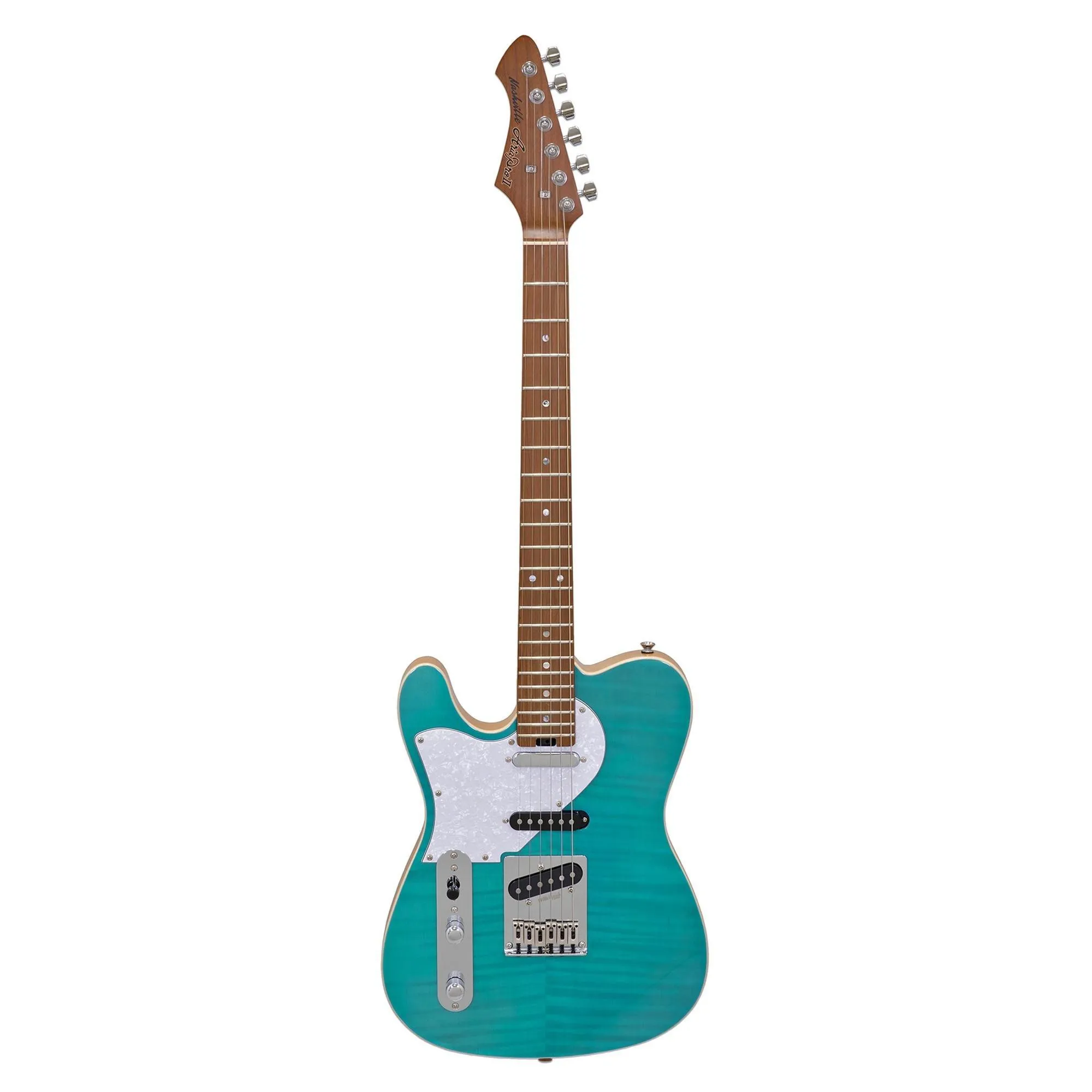 Guitarra Aria Pro II 615-MK2 LH Turqoise Blue (canhoto) por 3.226,00 à vista no boleto/pix ou parcele em até 12x sem juros. Compre na loja Mundomax!