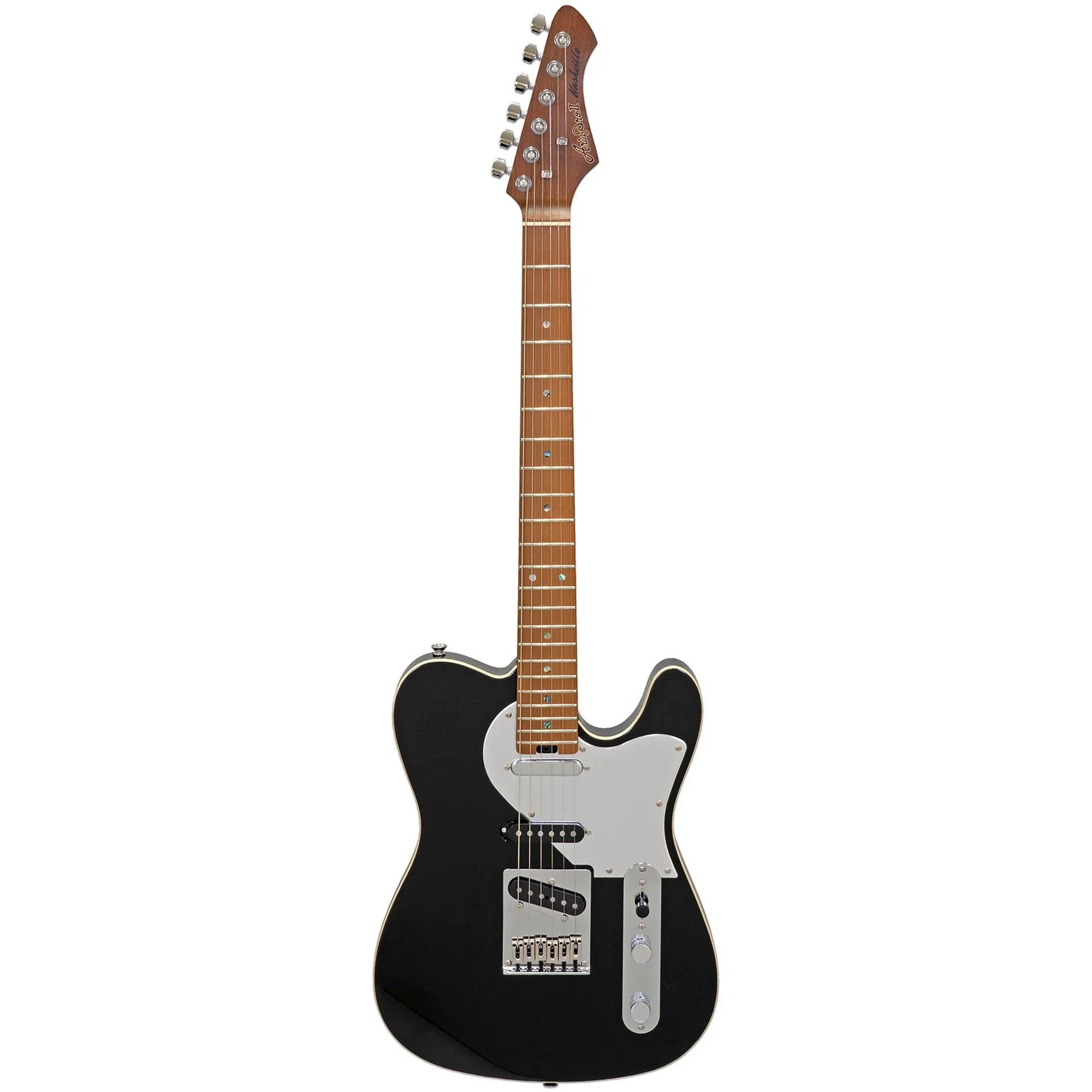 Guitarra Aria Pro II 615-GTR Nashville Black por 0,00 à vista no boleto/pix ou parcele em até 1x sem juros. Compre na loja Mundomax!