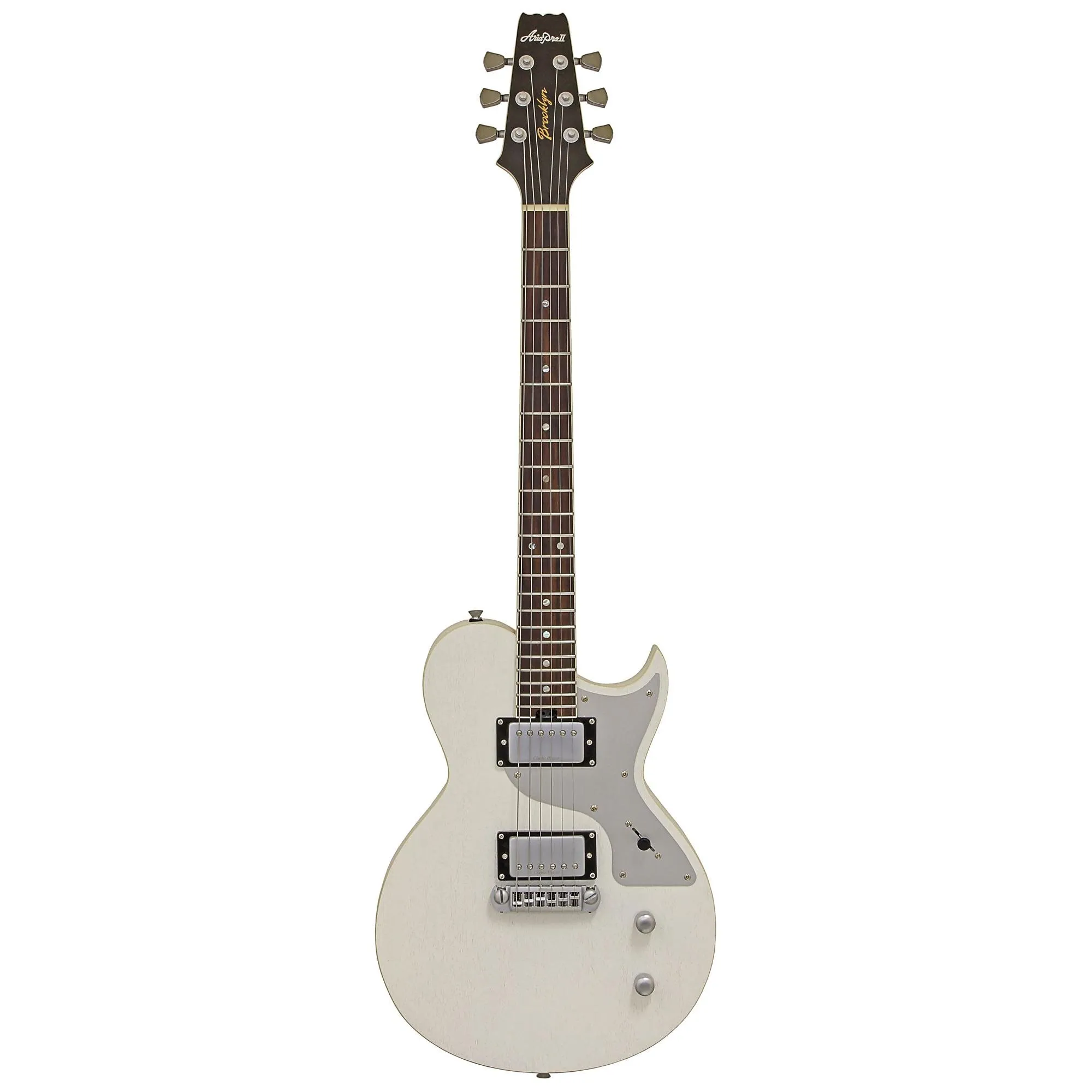 Guitarra Aria Pro II 718-MK2 Brooklyn Open Pore White por 3.333,00 à vista no boleto/pix ou parcele em até 12x sem juros. Compre na loja Mundomax!