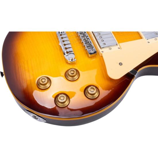 Guitarra Aria Pro II PE-590STD Aged Tobacco Sunburst por 2.580,00 à vista no boleto/pix ou parcele em até 12x sem juros. Compre na loja Mundomax!