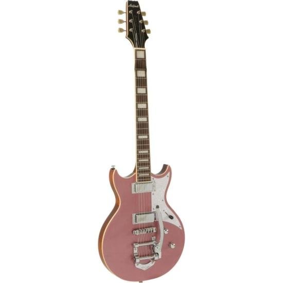 Guitarra Aria Pro II 212-MK2 Bowery Cadillac Pink por 4.899,00 à vista no boleto/pix ou parcele em até 12x sem juros. Compre na loja Mundomax!