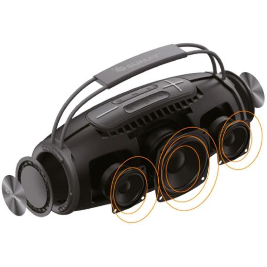 Caixa de Som Sumay Moonbox 60w Preta por 649,99 à vista no boleto/pix ou parcele em até 10x sem juros. Compre na loja Mundomax!