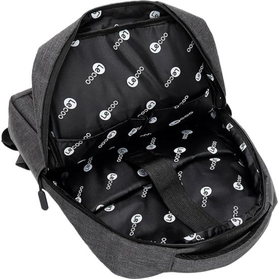 Mochila Para Notebook 15,6\" Lecoo BG01 Cinza por 160,00 à vista no boleto/pix ou parcele em até 6x sem juros. Compre na loja Mundomax!