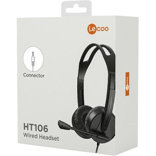 Fone de Ouvido Com Microfone Lecoo HT106 P3 Preto por 75,99 à vista no boleto/pix ou parcele em até 3x sem juros. Compre na loja Mundomax!