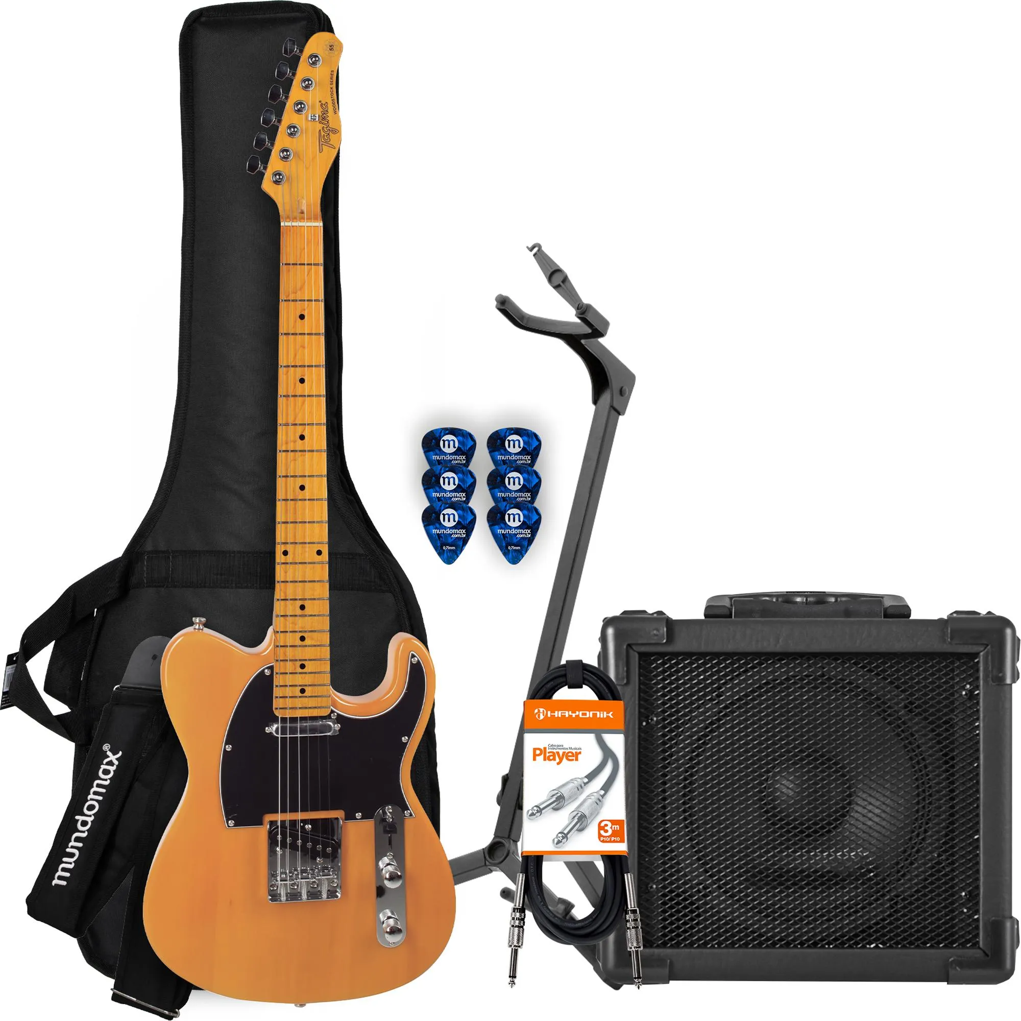 Kit Guitarra Tagima Series TW-55 Woodstock Butterscotch + Cubo + Acessór (82492)