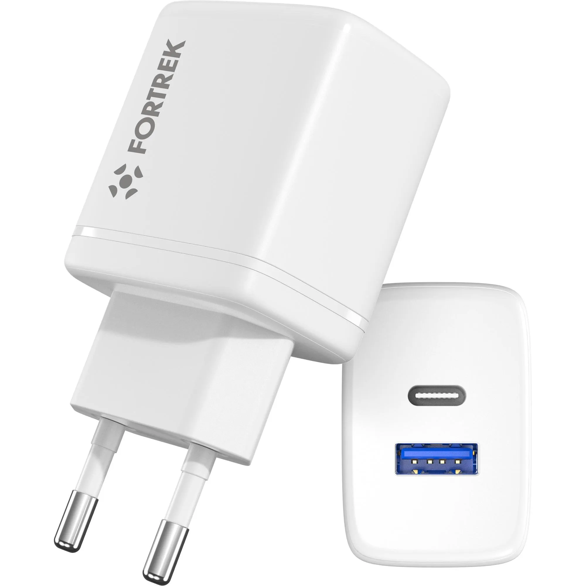 Carregador Universal DUAL USB-C e USB-A Fortrek FK 110B por 0,00 à vista no boleto/pix ou parcele em até 1x sem juros. Compre na loja Fortrek!