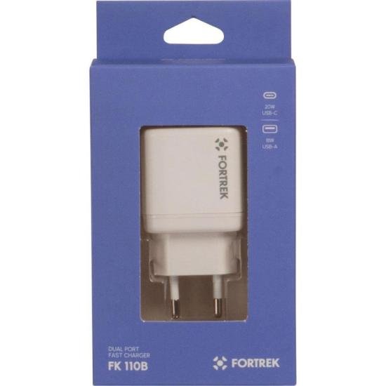 Carregador Universal DUAL USB-C e USB-A Fortrek FK 110B por 46,13 à vista no boleto/pix ou parcele em até 1x sem juros. Compre na loja Fortrek!