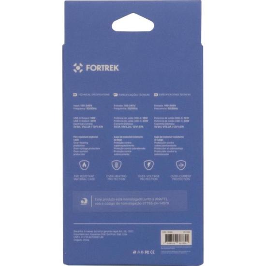 Carregador Universal DUAL USB-C e USB-A Fortrek FK 110B por 46,13 à vista no boleto/pix ou parcele em até 1x sem juros. Compre na loja Fortrek!