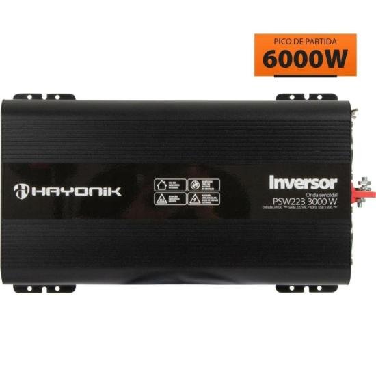 Inversor Automotivo HAYONIK PSW223 Onda Senoidal 3000W 24Vdc/220V por 4.315,00 à vista no boleto/pix ou parcele em até 12x sem juros. Compre na loja Mundomax!