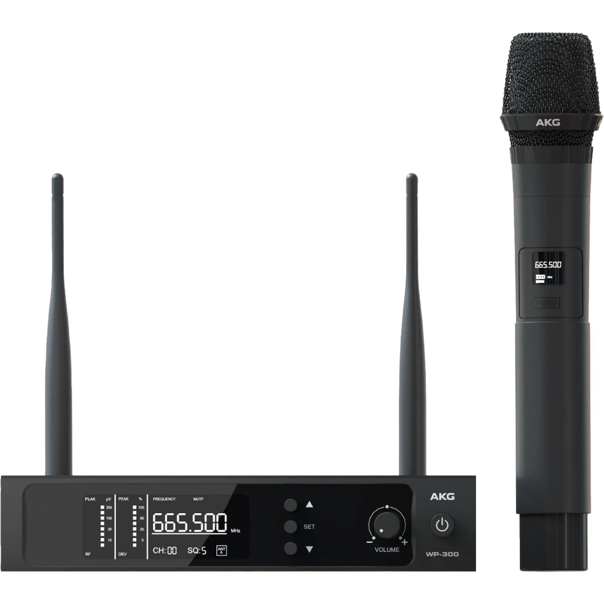 Microfone AKG WP 300 UHF Vocal Sem Fio Preto (82728)