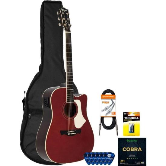 Kit Violão Tagima Andes Candy Apple Satin + Acessórios por 1.076,00 à vista no boleto/pix ou parcele em até 12x sem juros. Compre na loja Mundomax!