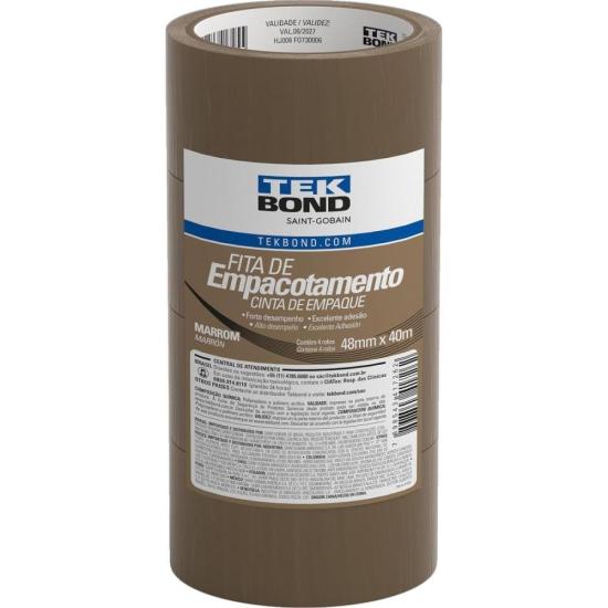 Fita de Empacotamento Bopp 48mmx40m Marrom Tekbond por 1.000,00 à vista no boleto/pix ou parcele em até 12x sem juros. Compre na loja Mundomax!