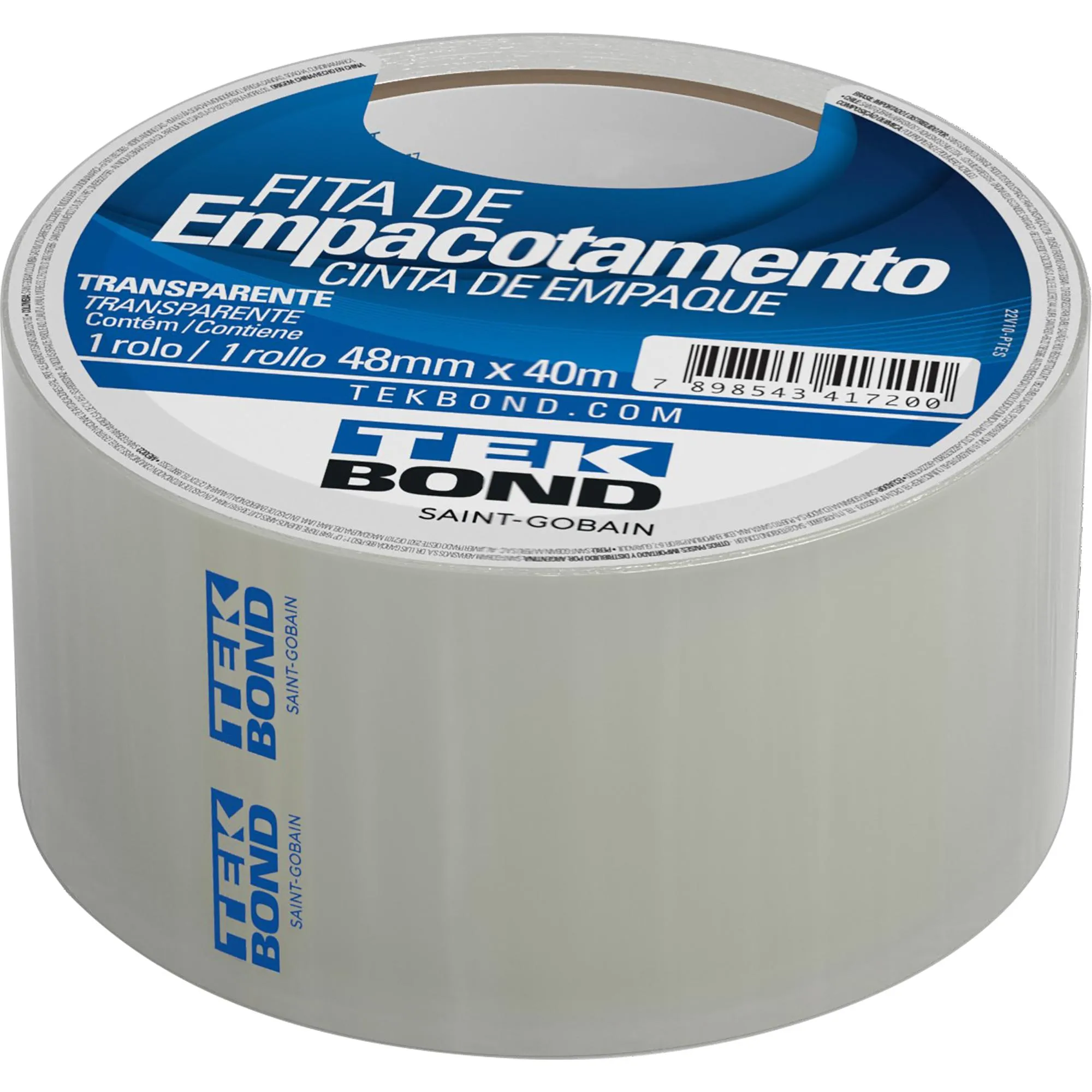 Fita de Empacotamento Bopp 48mmx40m Transparente Tekbond (82881)