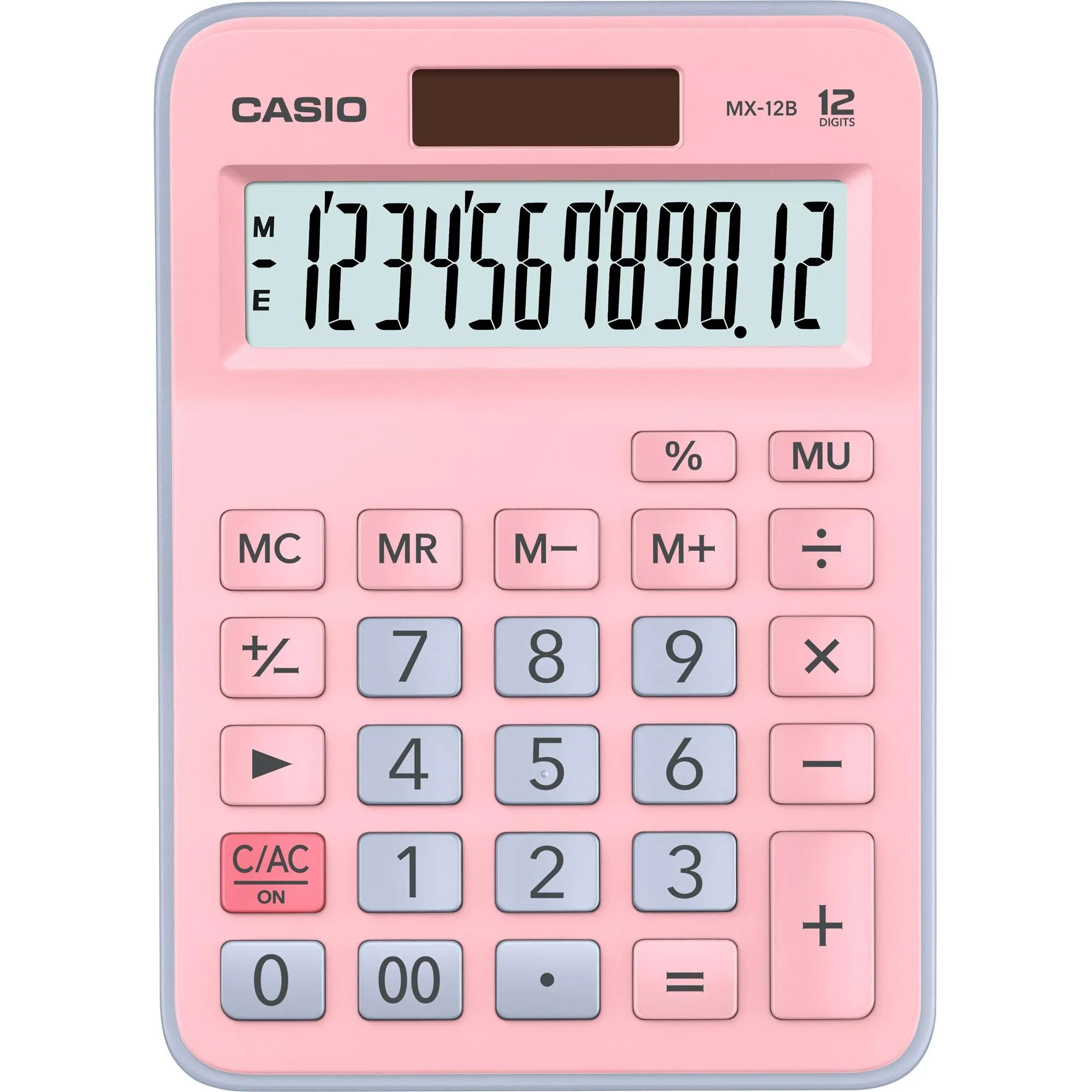Calculadora de Mesa Casio MX-12B-PKLB 12 Dígitos Rosa/Azul Claro por 53,99 à vista no boleto/pix ou parcele em até 2x sem juros. Compre na loja Mundomax!