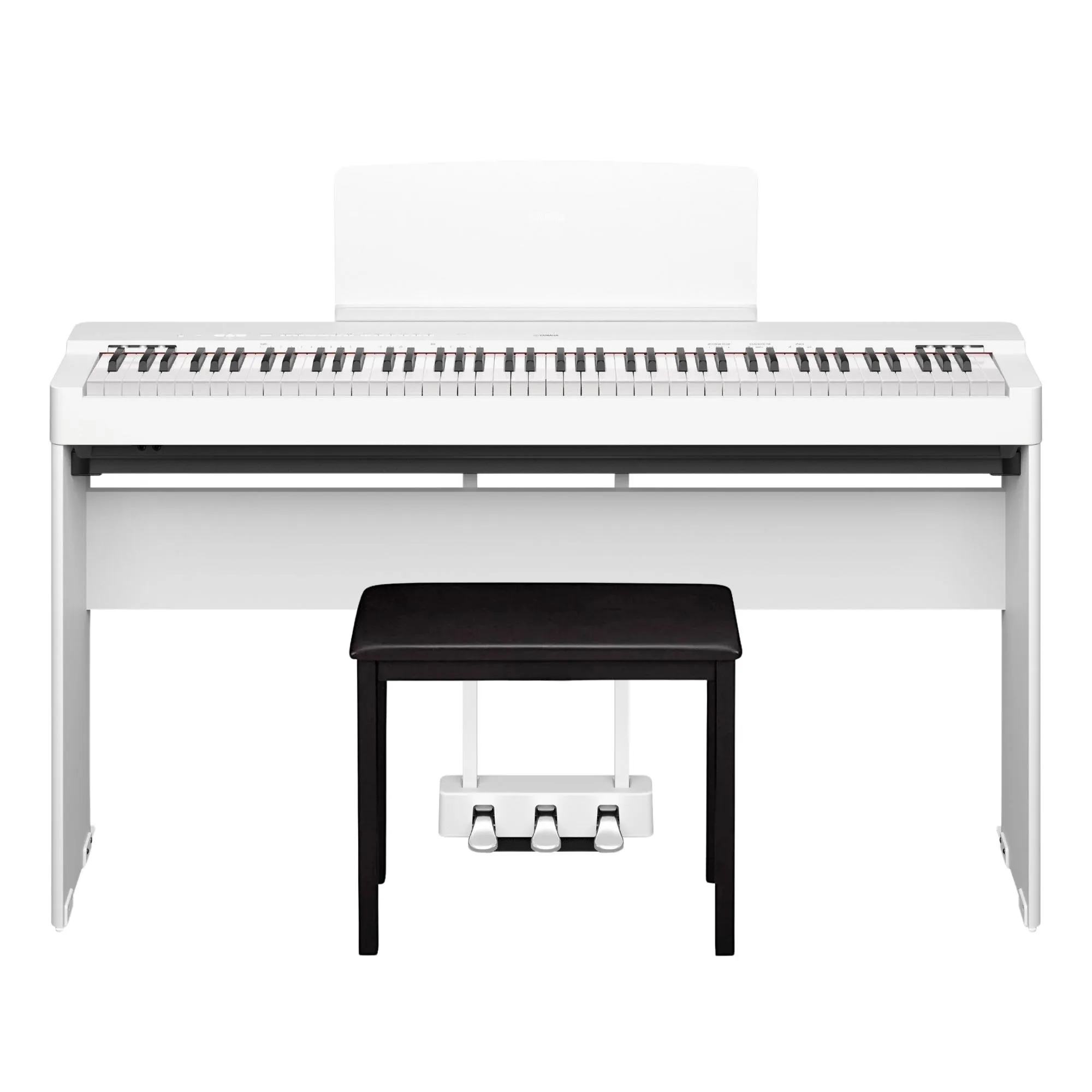 Kit Piano Yamaha P225 Branco + Acessórios + Estante (82912)