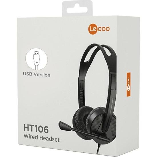 Fone de Ouvido Com Microfone USB Lecoo HT106 por 130,00 à vista no boleto/pix ou parcele em até 5x sem juros. Compre na loja Mundomax!