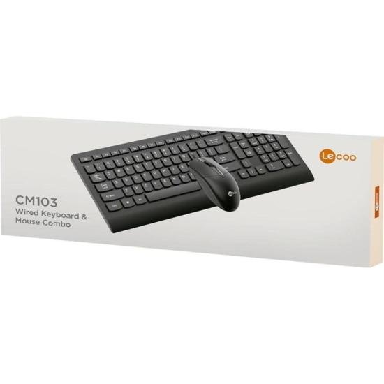Kit Teclado e Mouse Lecoo CM103 USB Preto por 93,00 à vista no boleto/pix ou parcele em até 3x sem juros. Compre na loja Mundomax!