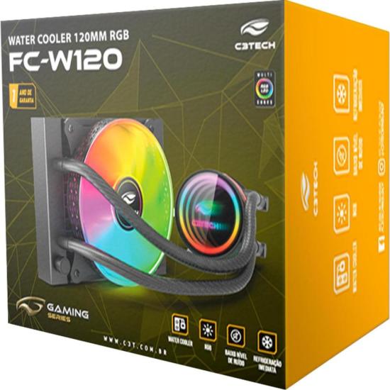 Water Cooler C3Tech FC-W120RGB Preto por 237,99 à vista no boleto/pix ou parcele em até 9x sem juros. Compre na loja Mundomax!
