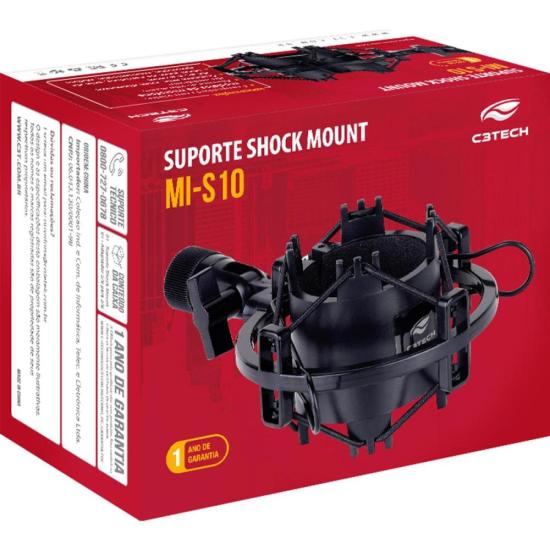 Suporte Antivibração Para Microfone MI-S10 C3Tech por 26,99 à vista no boleto/pix ou parcele em até 1x sem juros. Compre na loja Mundomax!