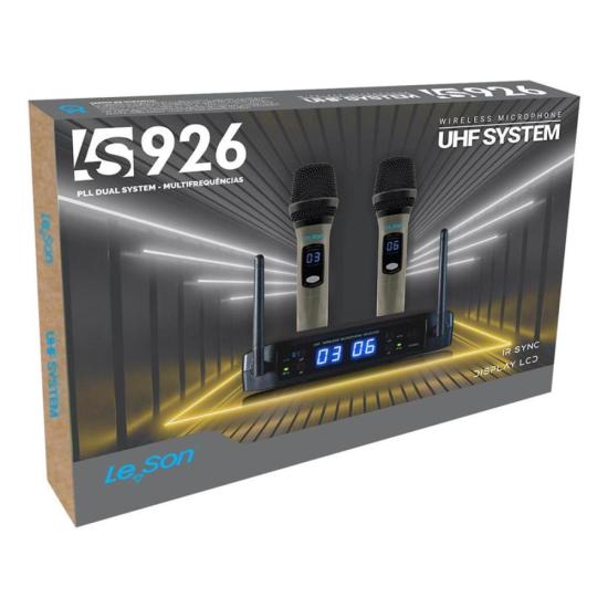 Sistema de Microfone Sem Fio Duplo Leson LS926 Preto por 1.099,99 à vista no boleto/pix ou parcele em até 12x sem juros. Compre na loja Mundomax!